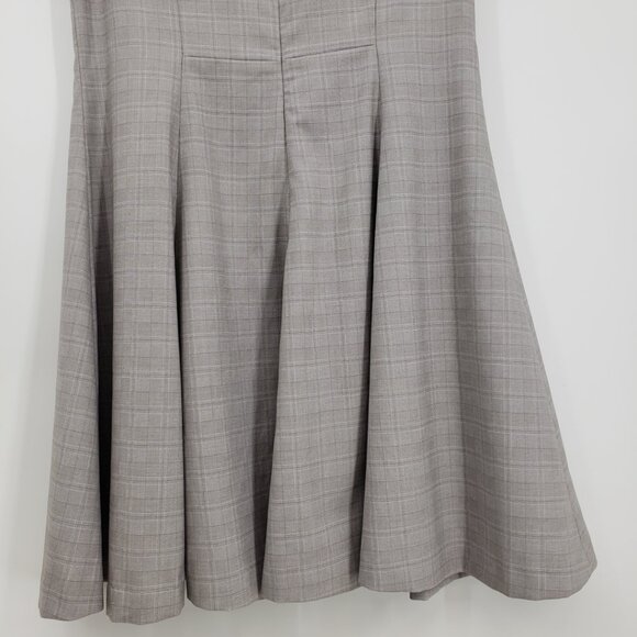 3/$25 H&M Glen Plaid Fit & Flare Dress 14 Short Sleeves Career Work Gray - Picture 8 of 11